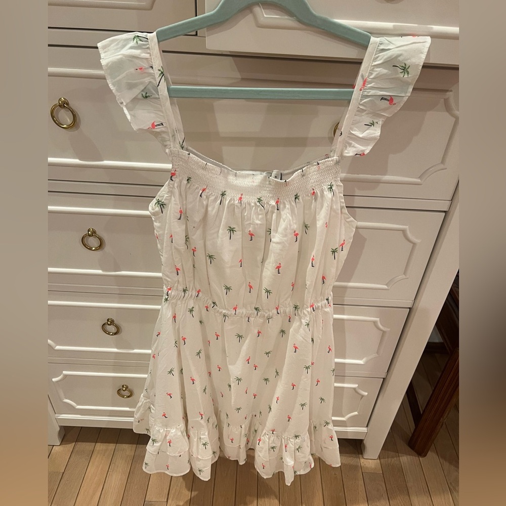 Janie & Jack FLAMINGO PALM RUFFLE DRESS SZ 16
